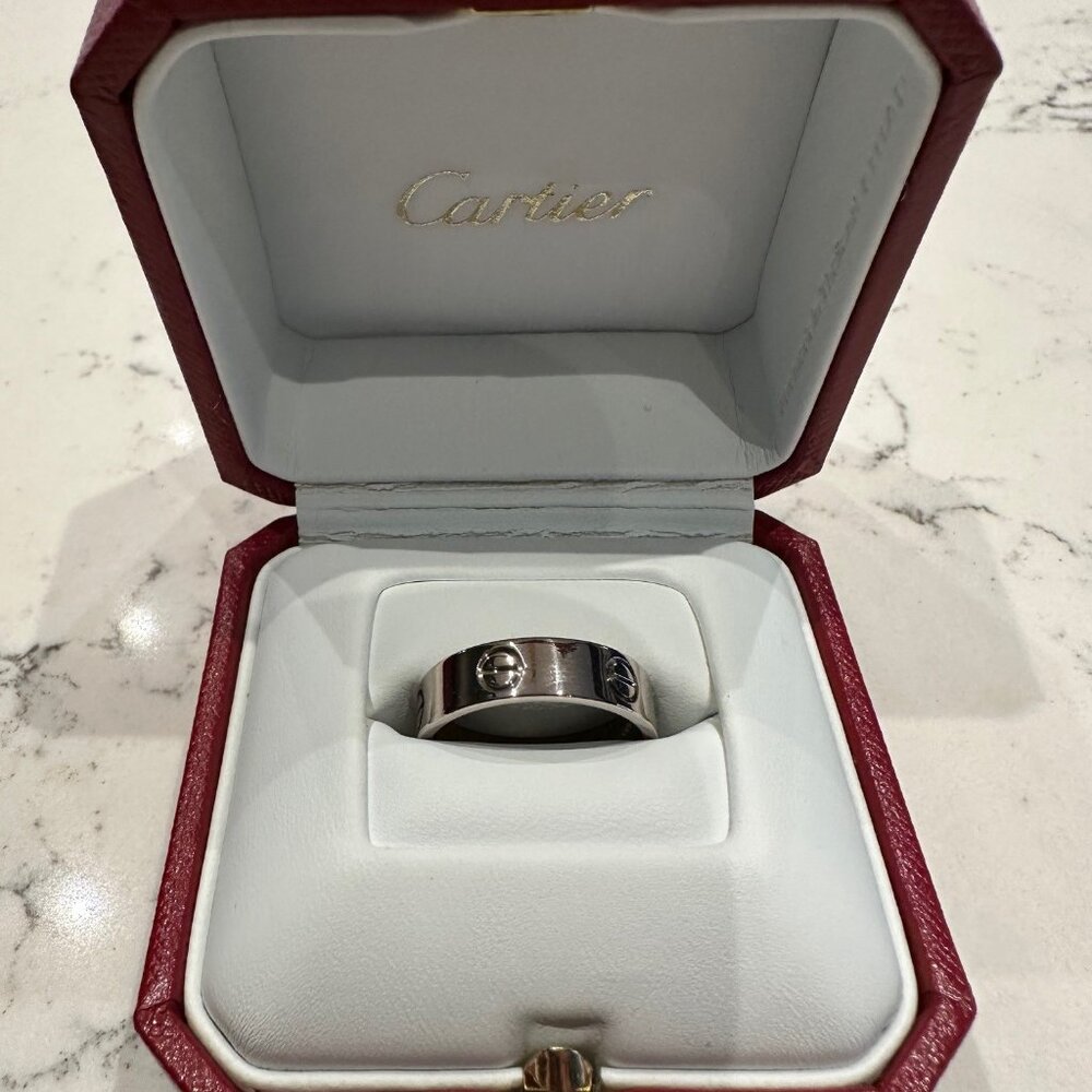 Cartier White Gold Love Ring Size 58